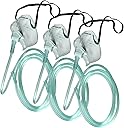 3 Pack Oxygen Mask for Face Adult with 7 Ft Tube, Oxygen Mask with Adjustable Elastic Strap - Adult Standard L,Green