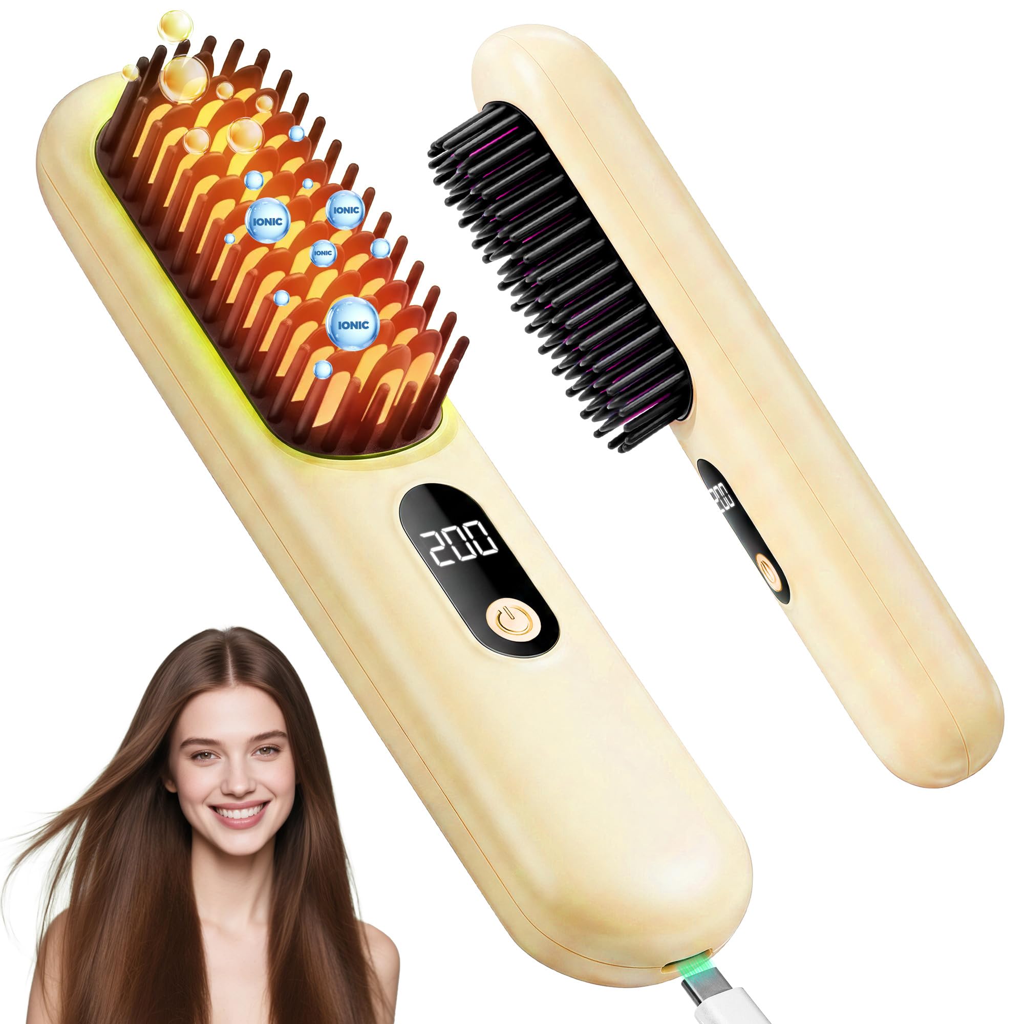 Go Brush Pro 2026, Cordless Hair Straightener Brush — view 8
