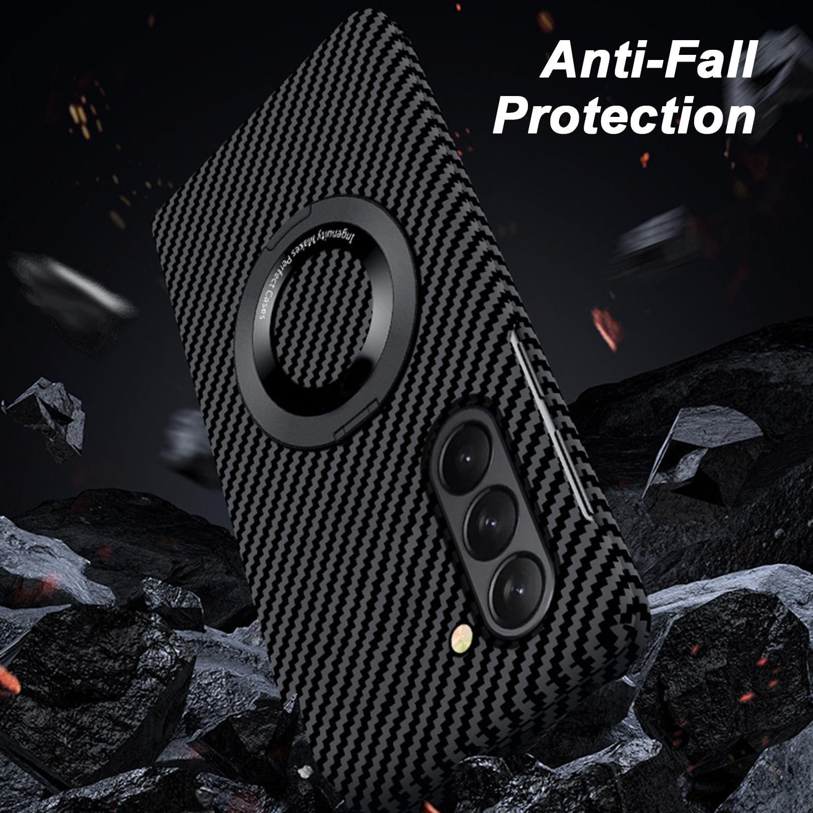 Magnetica Cover per Samsung Galaxy Z Fold 8 Ultra, Fibra Carbonio Modello