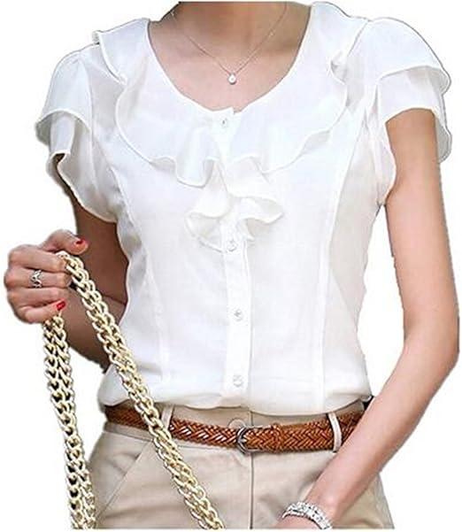 Amazon Taiduosheng 半袖 フリル ブラウス レディース シフォン シャツ エレガンス きれいめ 夏 コーデ 通勤 通学 オフィスワーク フォーマル シャツ ブラウス 通販 Amazon Taiduosheng 半袖 フリル ブラウス レディース シフォン シャツ エレガンス きれいめ 夏 コーデ 通勤 通学 オフィスワーク フォーマル シャツ ブラウス 通販