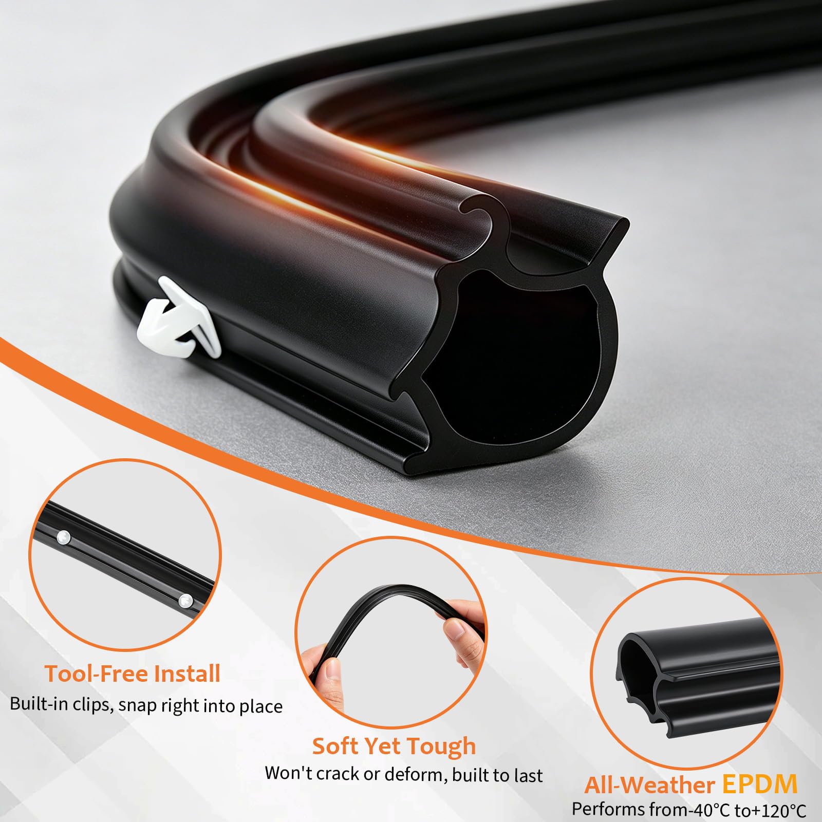 EFUTURETIME 2 Pezzi Guarnizione Porta Gomma Compatibile con VW T5 T6 Multivan Transporter Caravelle, Copertura Gomma Porta Auto Resistente alle Intemperie per Batticalcagno Anteriore (Sinistra/Destra)