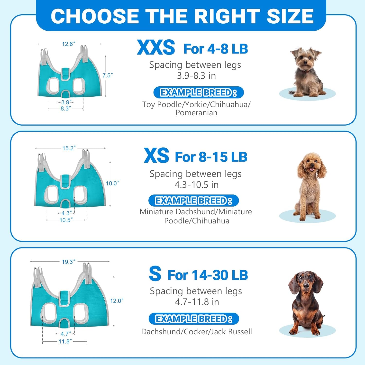 Supet Dog Grooming Hammock for Small Dogs, Dog Hanging Harness for Nail Trimming Doorframe, Pet Holder Restraint for Clipping Nails, Pet Hoist Sling for Cutting Nails at Home (Blue XS)