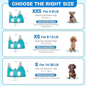 Supet Dog Grooming Hammock for Small Dogs, Dog Hanging Harness for Nail Trimming Doorframe, Pet Holder Restraint for Clipping Nails, Pet Hoist Sling for Cutting Nails at Home (Blue S)