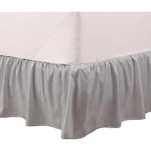 Martex King Ruffle Bed Skirt | Easy Fit Bed Skirts | Microfiber Bed Skirt | 15 Inch Drop | Hotel Quality Bedskirt | Gray