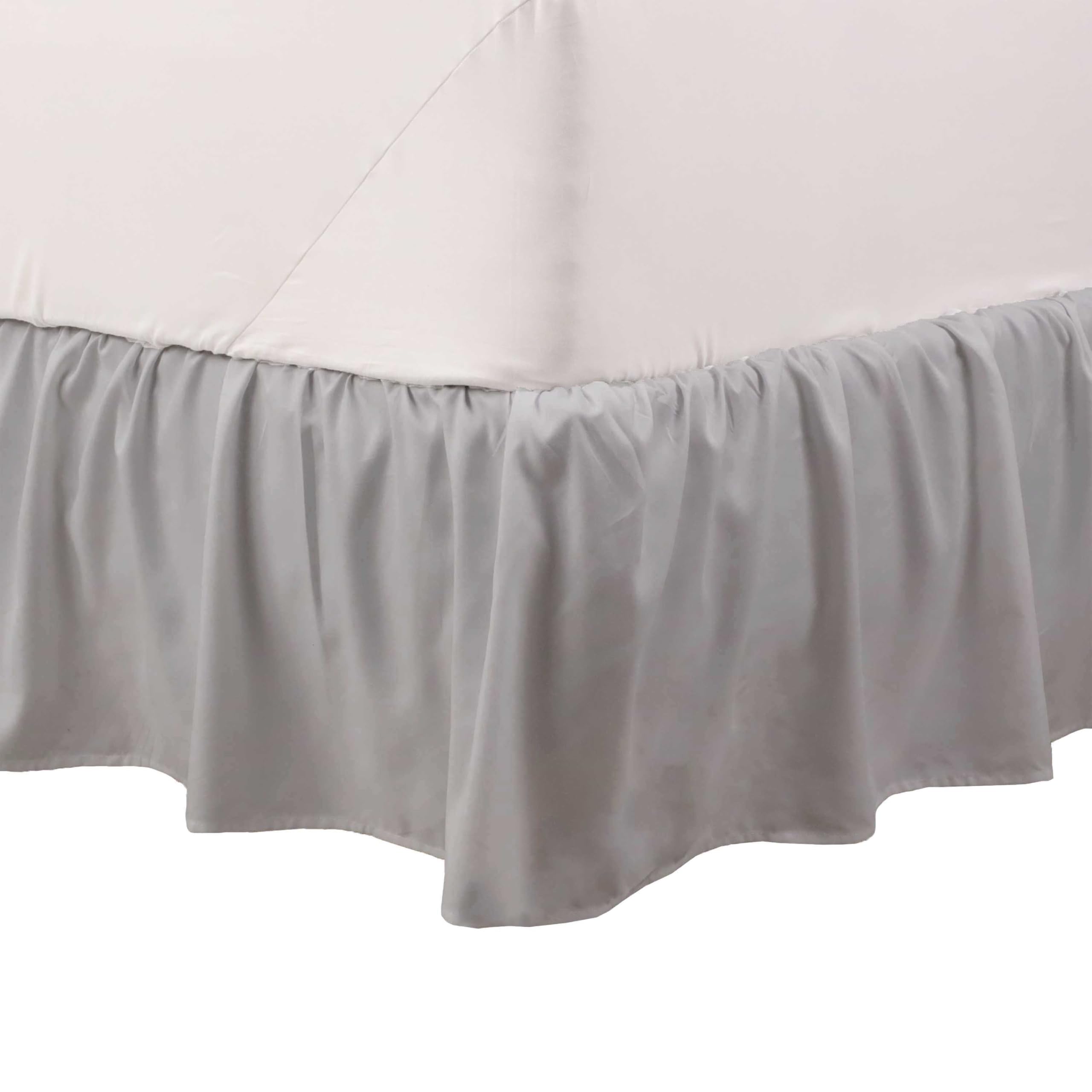 Martex Ruffle Bed Skirt, Queen, Light Gray-picture-12