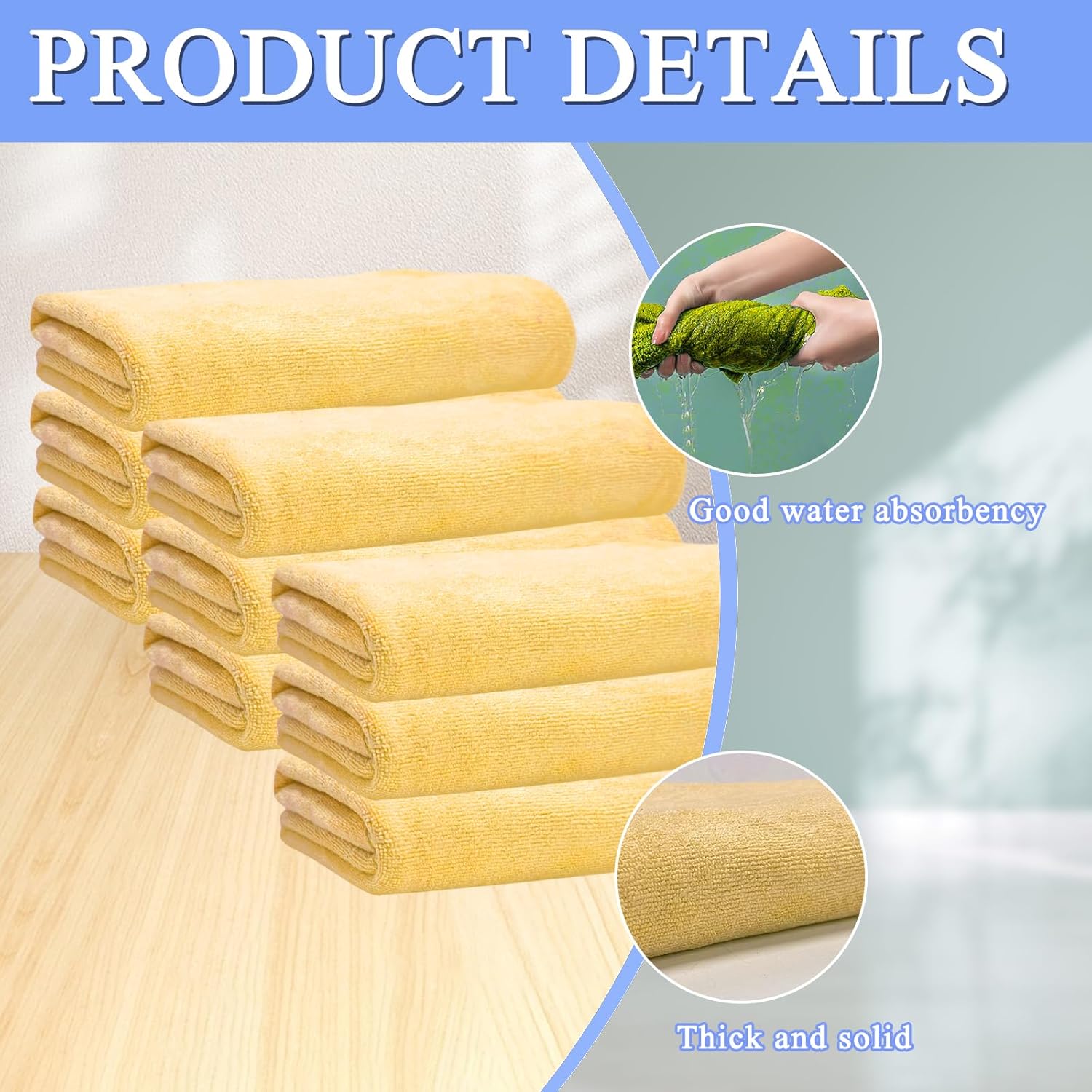 9 Pcs Extra Large Microfiber Cleaning Cloth, 20" x 30" Washable Reusable Large Floor Cloth Rags, Microfiber Towels for Mop Cleaning Office Bathrooms Housekeeping (Orange)