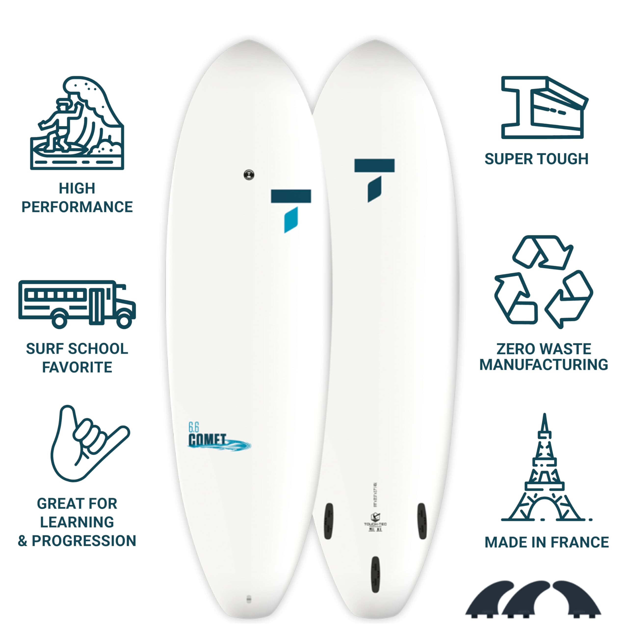TAHE SURF 6'6 Comet Tough-Tec Performance Tavola da Surf