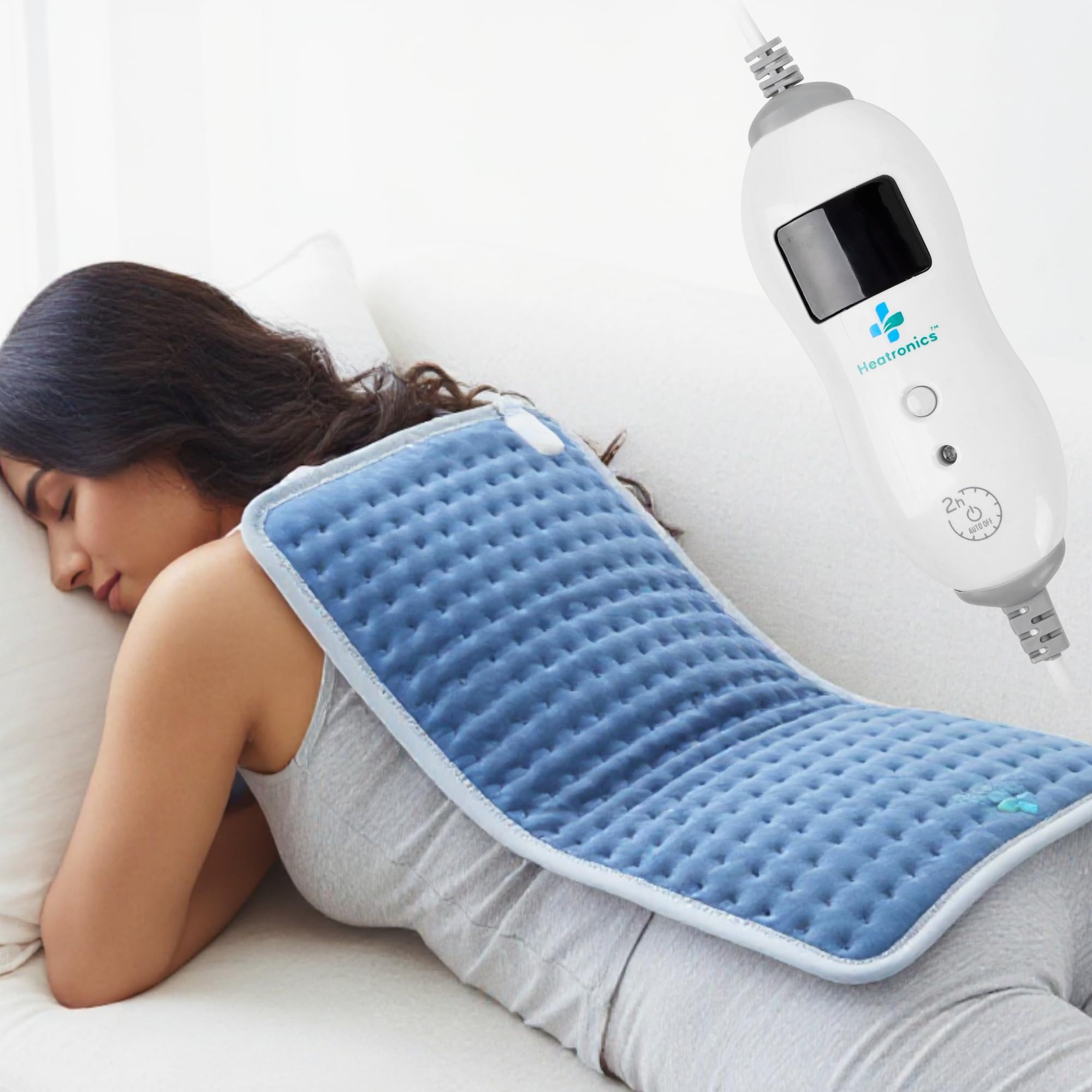 Heatronics Electric Heating Pad XL | Heating Pad for Period Pain & Back Pain | 5 Heat Levels + SafeHeatโข Timer | ThermoSyncโข Engine | TheraFlexโข 6-Layer Build | ISO 13485 & CDSCO Certified | 1-Year Warranty