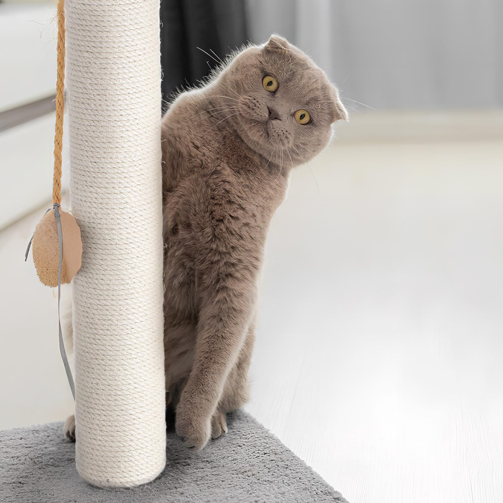 Garneck 2 Stück Kratzbaum Säulen aus Sisal für Katzenbabys Gesundes Kratzen und Einfache Montage für Indoor Katzenmöbel Schraublochdurchmesser 8mm