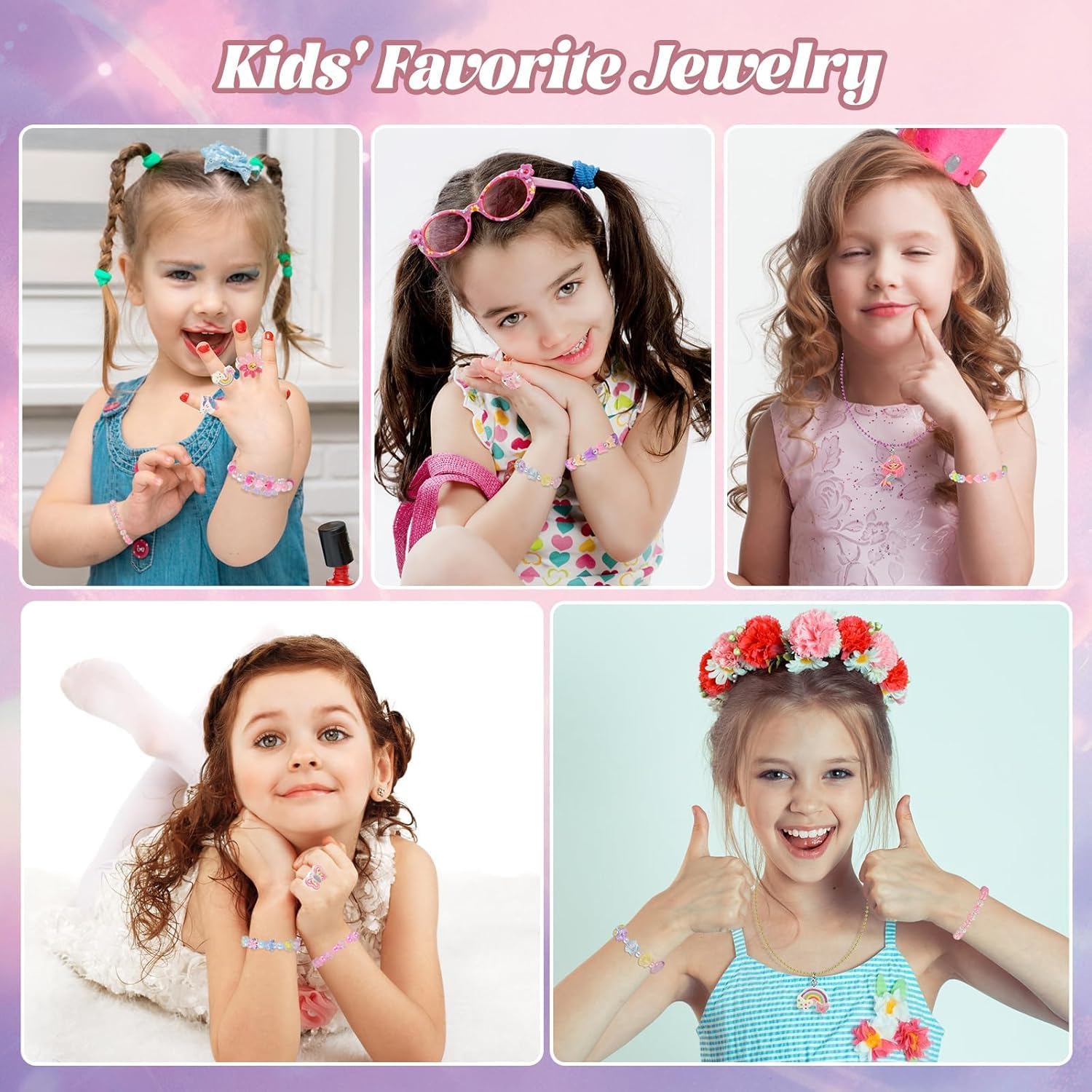 Faburo 30pcs Kids Jewelry Girls 10