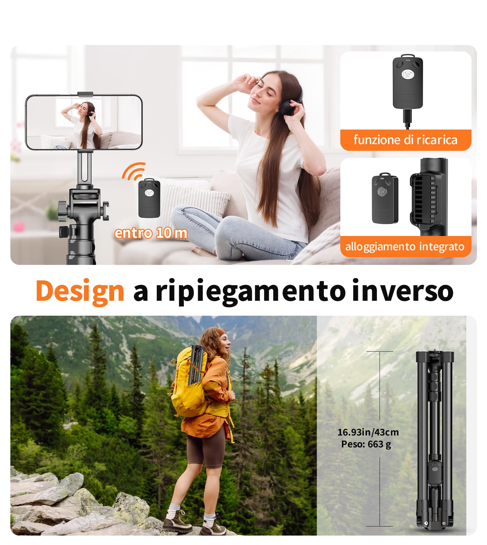 XXZU 187cm Magnetico Treppiede Smartphone, Leggero Treppiede Fotocamera con Telecomando e Supporto Magnetico, Treppiede in Alluminio Portatile da Viaggio per iPhone/Android/Fotocamera/Proiettore