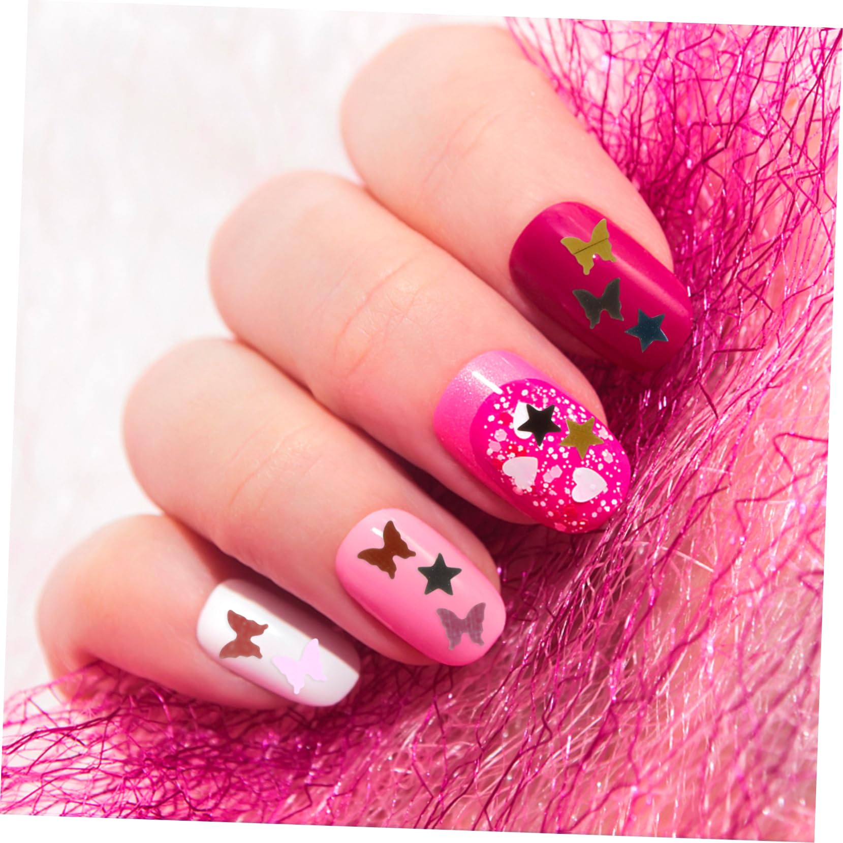 POPETPOP 12 Scatole Paillettes Per Nail Art Per Il Trucco Degli Occhi Adesivi Per Unghie Per Nail Art Adesivi Glitterati Adesivo Per Unghie Metallo Veloce Ragazza Lucidalabbra