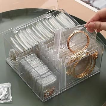 Storage Containers For Organizing Jewelry Making Supplies,Small Boxes Square Transparent Plastic Box Jewelry Storage Case,Jewelry Bead Storage Organizer Display Containers Case Box