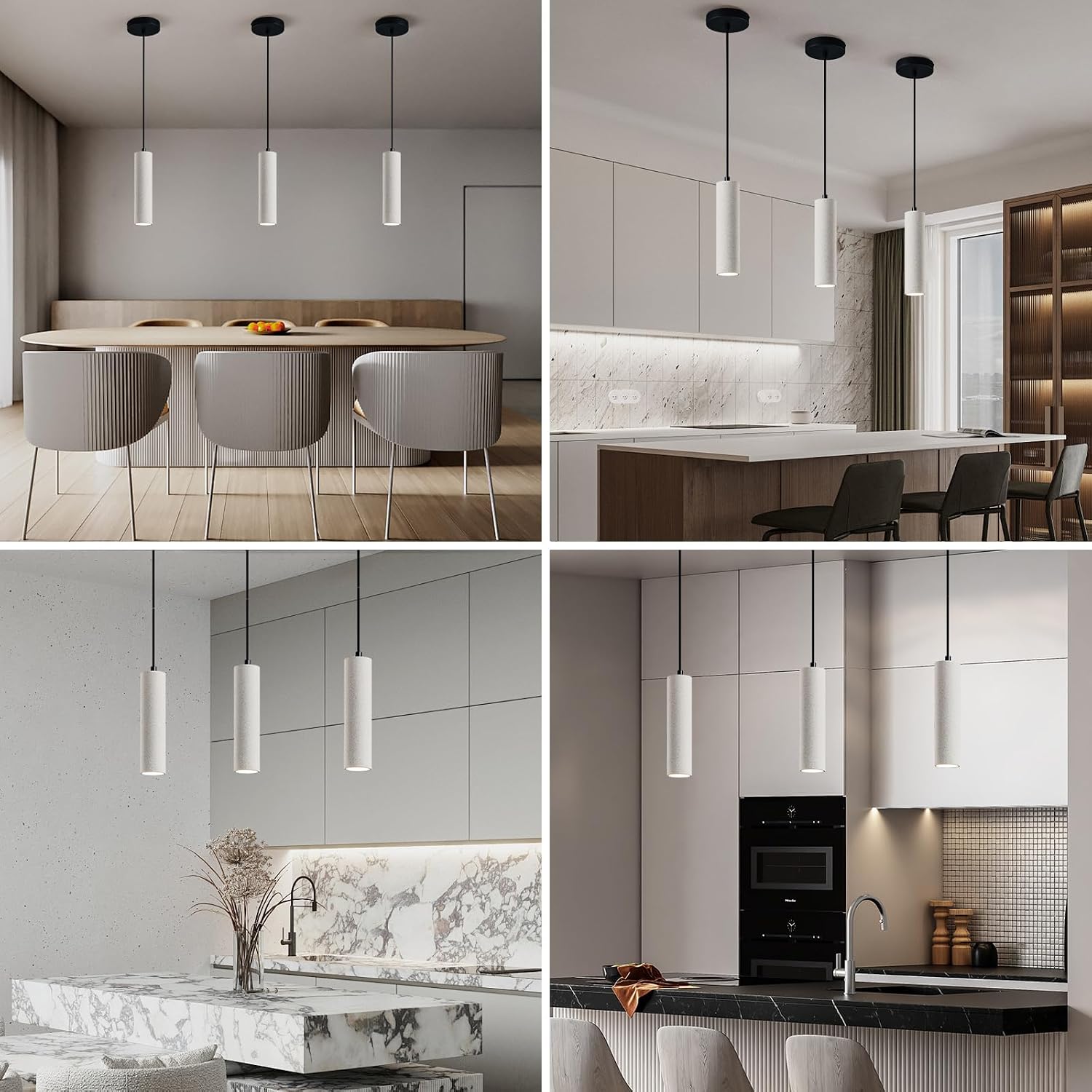 Modern LED Concrete Pendant Light Kitchen Islandceiling Light Fixture Pendant Lighting for Dining Room Coffee Club Resturant Bar Living Room(1-Pack)