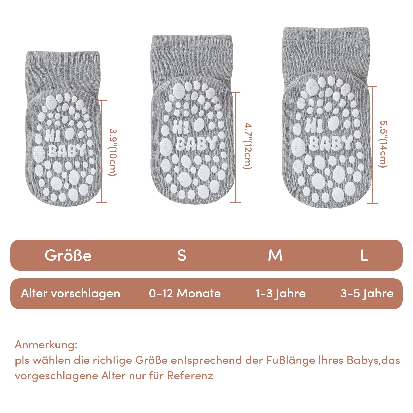 SockWaddles Stopper Socks Children Baby 5 Pairs ABS Breathable Non-Slip Socks Children, Crawling Socks Baby Cotton, Boys and Girls Crew Socks with Animals and Unicorns, Animals, 1-3 Jahre 2