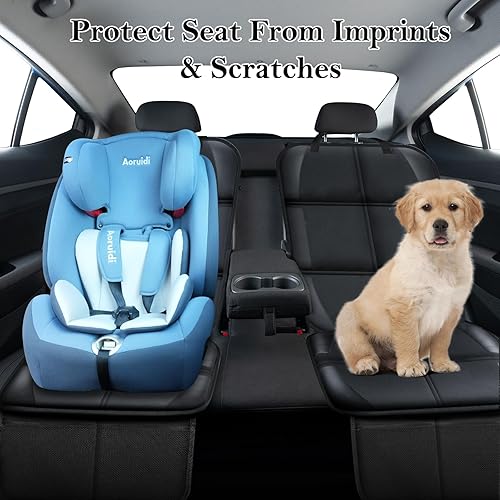 Miniatura 30 de Protector de asiento de automóvil para silla infantil, resistente al agua 600D, protege el asiento de las huellas del bebé, con respaldo 2 piezas