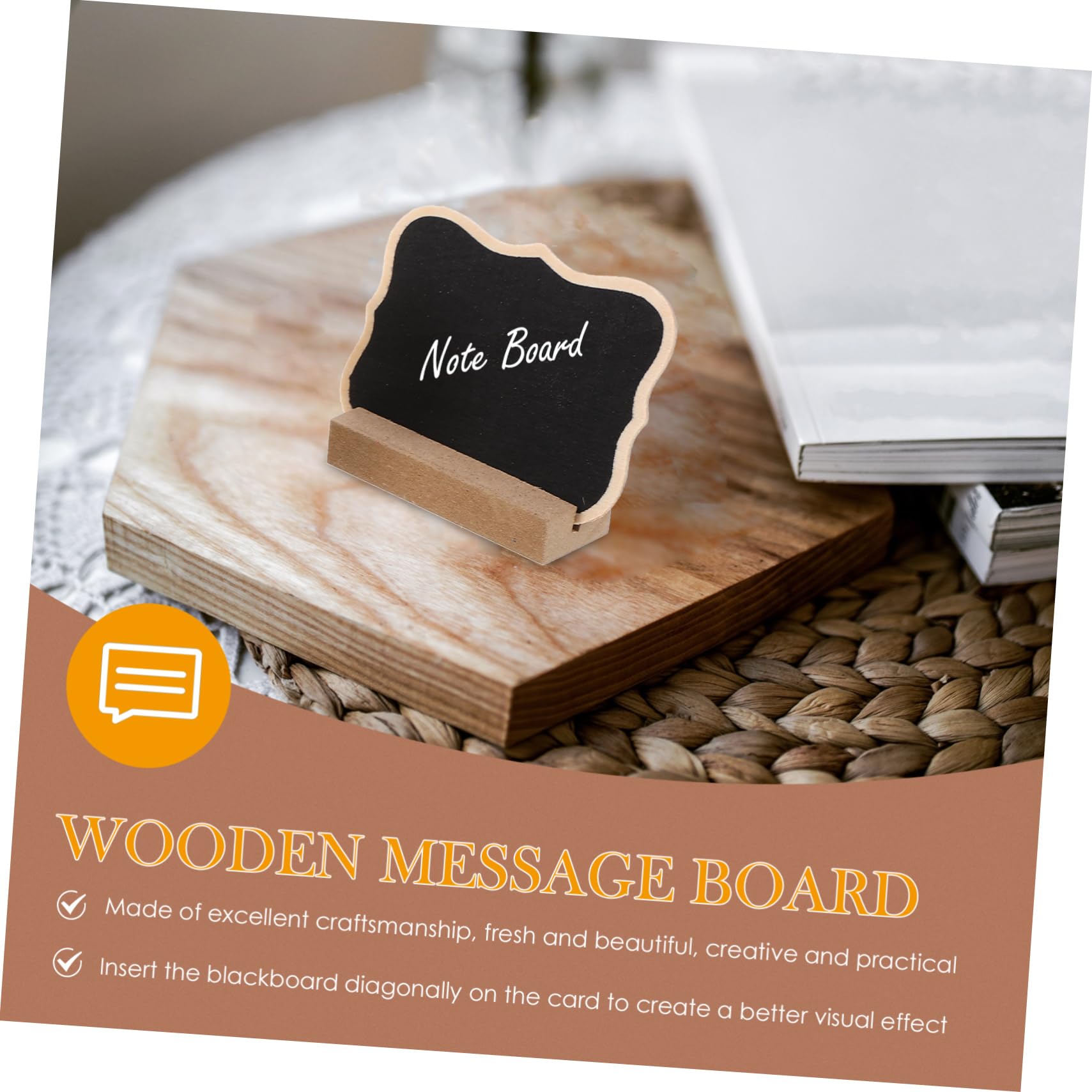 Holz Memoboard Doppelseitig, 30 Satz, Wiederverwendbare Kreidetafel | Tischtafel für Hochzeitsspeisen, Wohnraumdeko, Einfache Montage, Langlebig