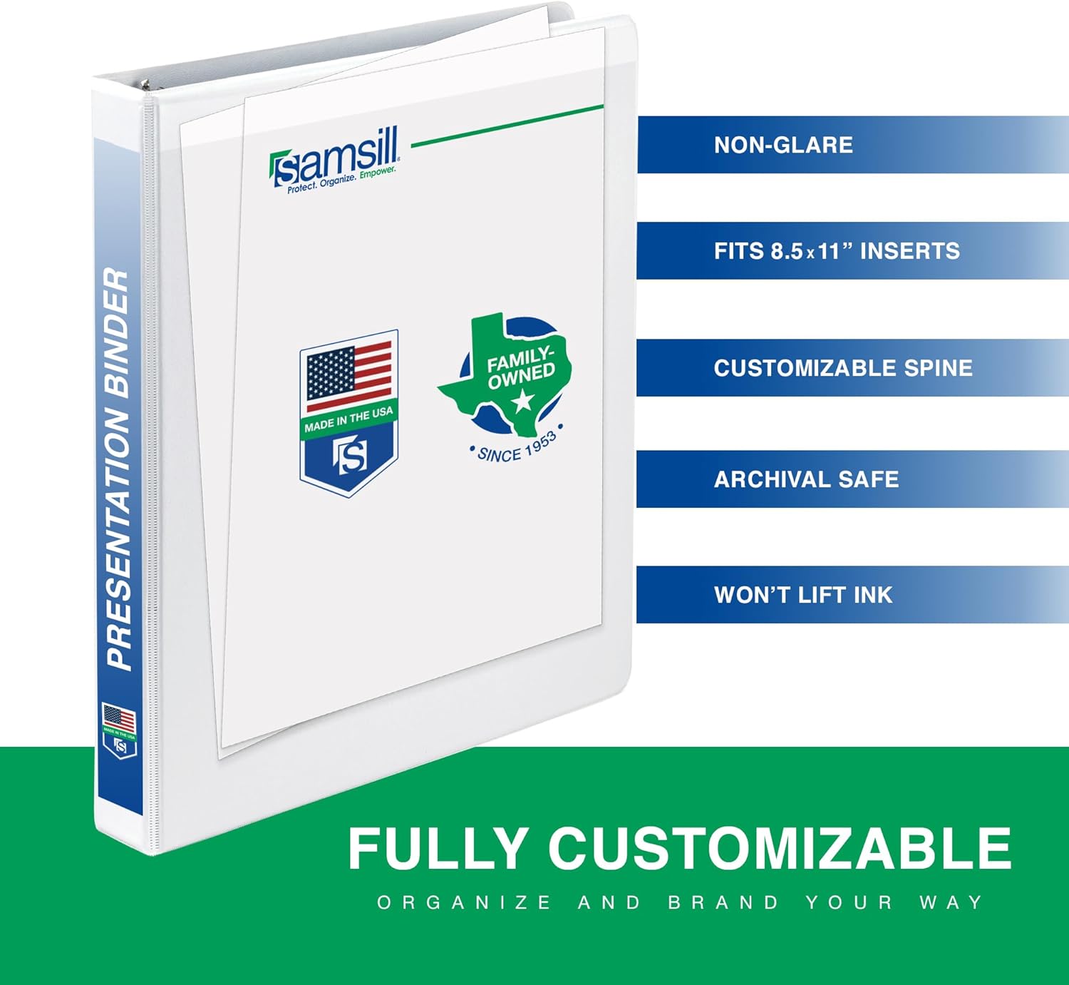 Samsill 3 Inch 3 Ring Binders, Economy Round Ring, Clear View Cover, 550 Sheet Capacity - for School, Home, Office - White, 12 Pack