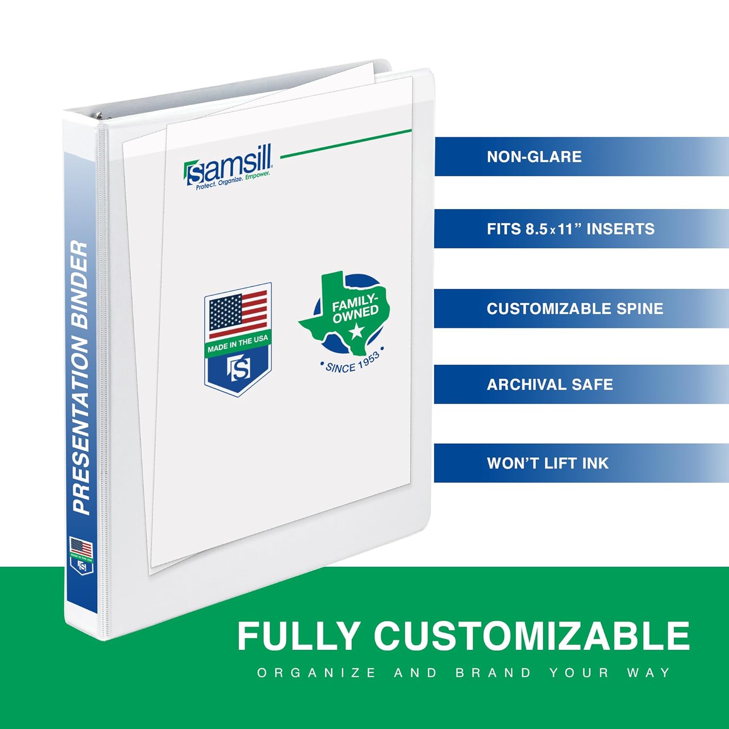 Samsill 3 Inch 3 Ring Binders, Made in USA, Economy Round Ring, Clear View Cover, 550 Sheet Capacity - for School, Home, Office - White, 12 Pack White 12-Pack 3-Inch