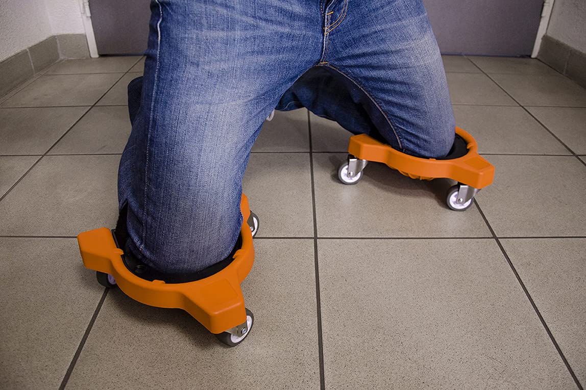 EDMA - Support Genou à Roulettes - 2 Genouillères pour Travaux de Sol - Protection Genoux pour Carreleur - Knee Pad - 258555 - Outil de Qualité pour Professionnel et Particulier