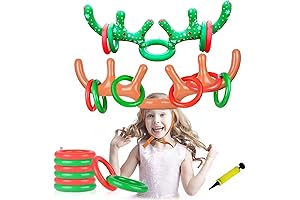 Inflatable Christmas Party Toss Game Ring Toss Game w/ Antlers for Fun...