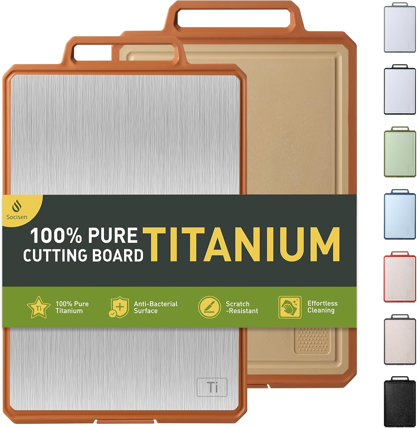 Titanium Cutting Boards for Kitchen Chopping Board with Handle Large Big Small Kitchen Meat Butcher Block 2 in 1 Pure Titanium and Wheat Straw PP Not Wood Bamboo Plastic Silicone Teak  1pc: 17.1\\\"L × 10.8\\\"W 