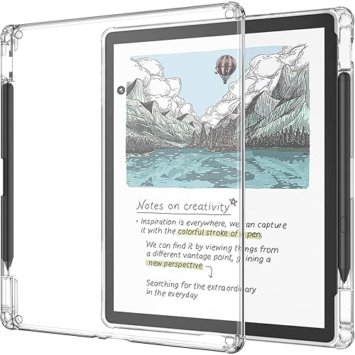 Fintie Clear Case for 11" Kindle Scribe 3rd Generation 2025 & Kindle Scribe Colorsoft - Slim Lightweight Flexible Transparent TPU Back Cover Skin Bumper Soft Shell with Pen Holder, Clear
