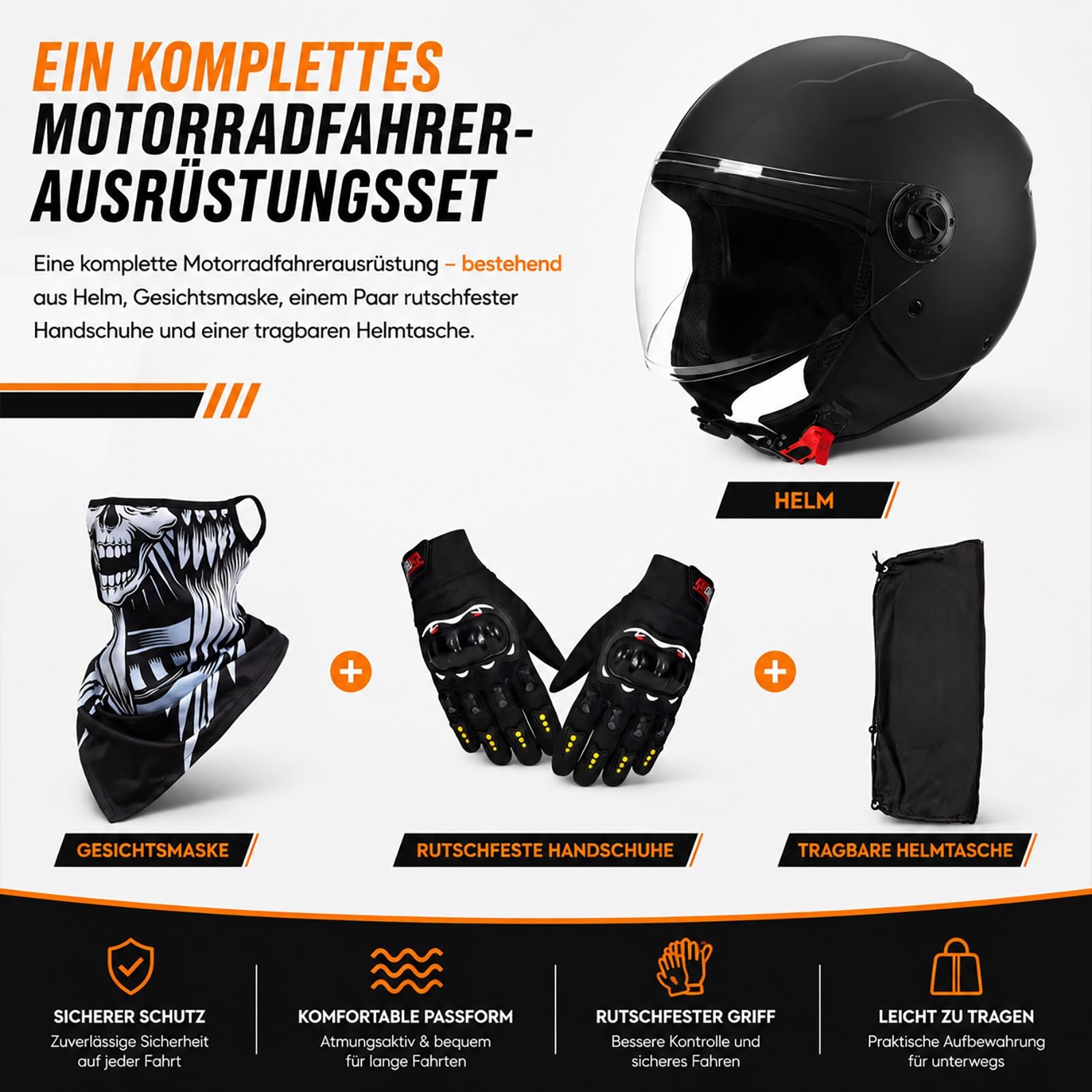 Jethelme Herren, Roller Helm Jet Mopedhelm Damen, ECE 22.06 Zertifiziert