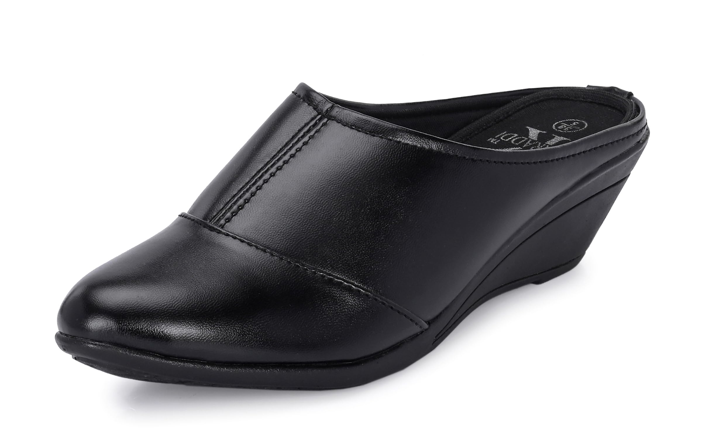 Karaddi Womens Formal Shoes | Comfortable Stylish Back Open Wedge Heel Pull on Bellies & Ballerina for Womens | Mule Slip on Shoes Women Color Black 4 UK/ind (B0D3VGBMT3) Amazon Price History, Amazon Price Tracker