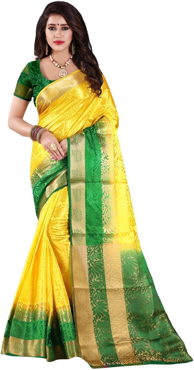 Nirja Creation Silk with Blouse Piece Saree