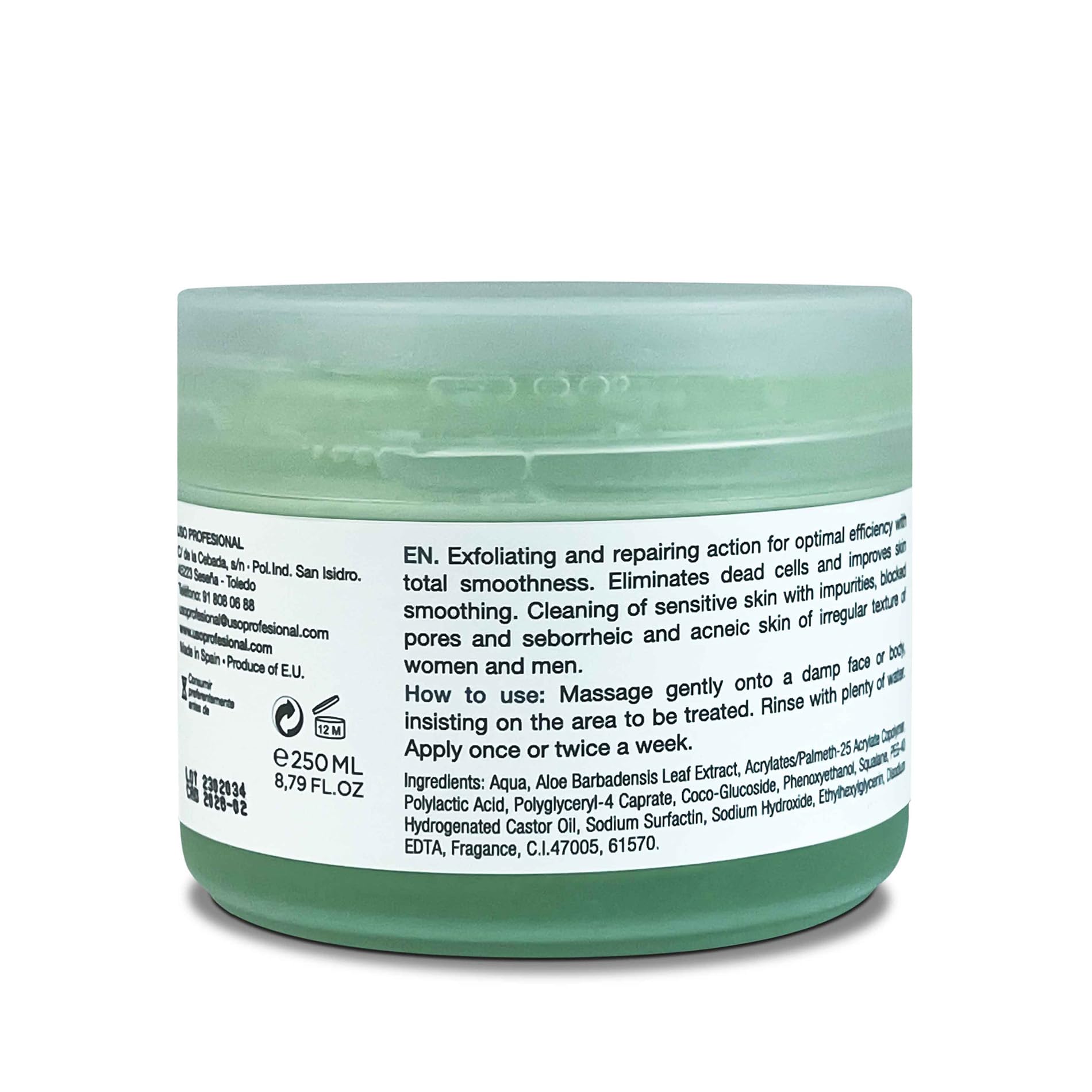 Peeling Esfoliante Viso con Aloe Vera | 3 x 250 ml | Pulizia dei Pori e Pelli Seborroiche