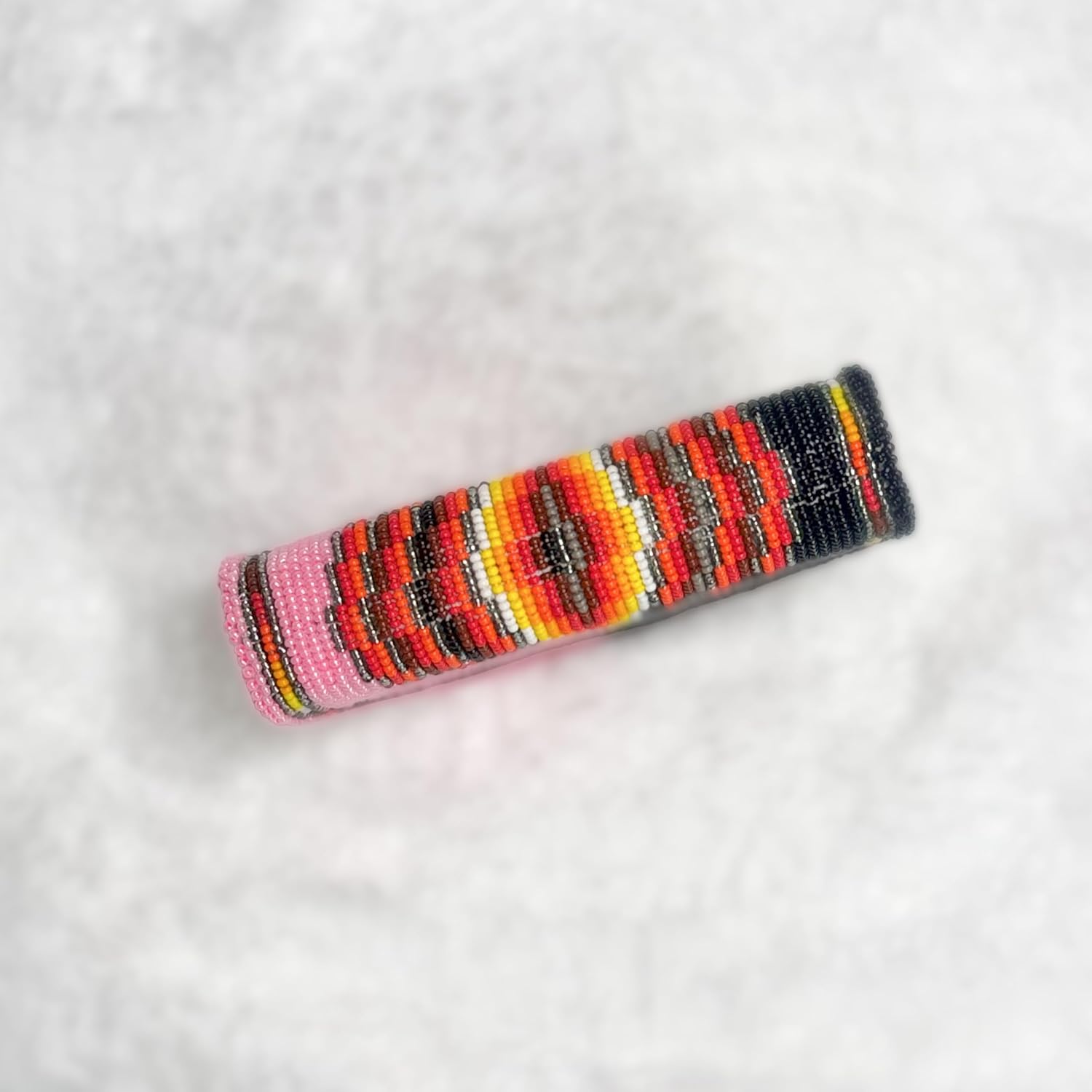 Handmade Beaded Coin Purse Women Pink/Black - Small Mini Wallet Zipper Pouch Native American - Czech Glass Seed Beads Leather Change Purse Cute Vintage Boho Gift Wristlet Travel Compact
