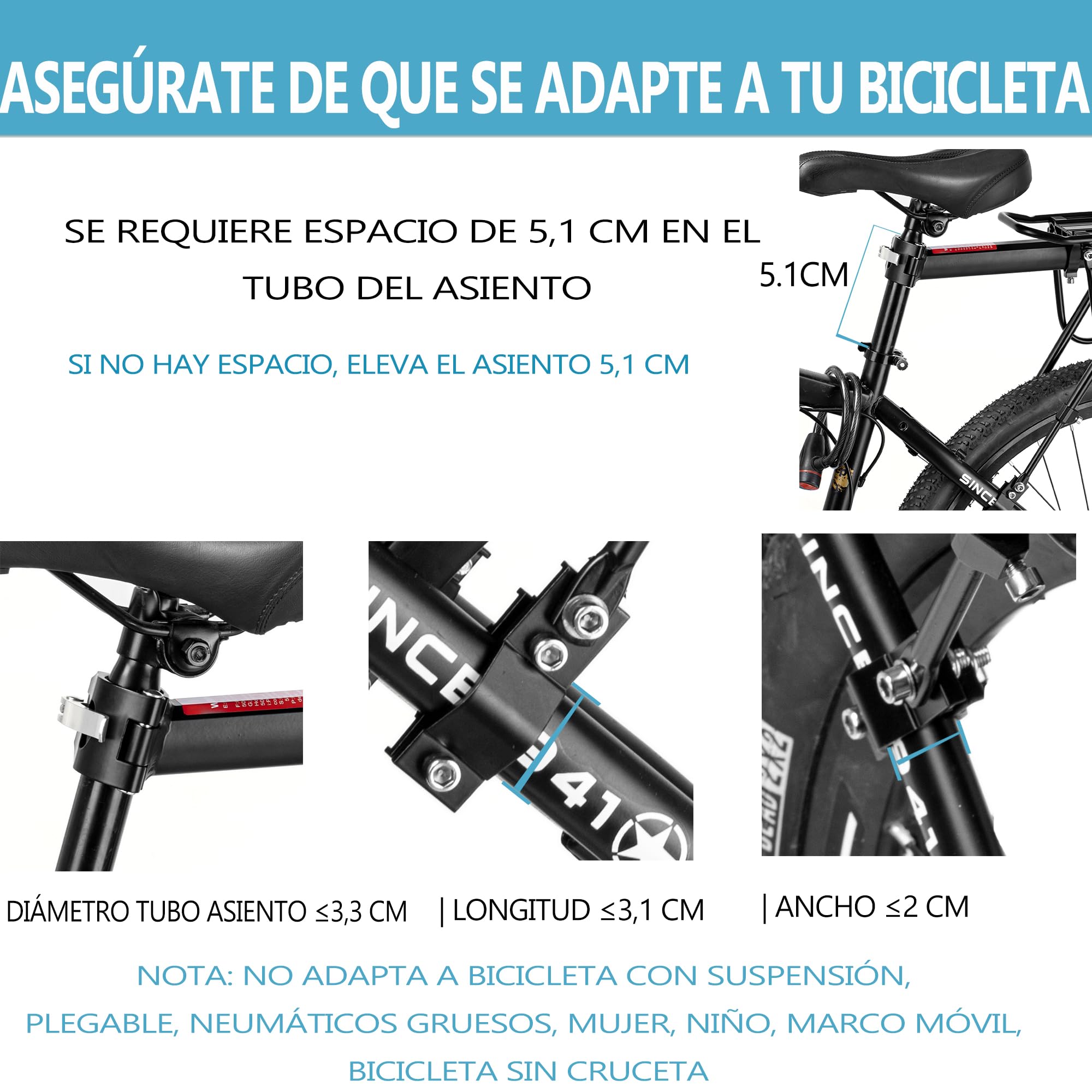 Portabultos Bicicleta [24-29 Pulgadas] - Portaequipajes Trasero con Capacidad de 50KG, con Guardabarros y Reflector Grande, liberación rápida para Bicicleta de montaña y de Carretera