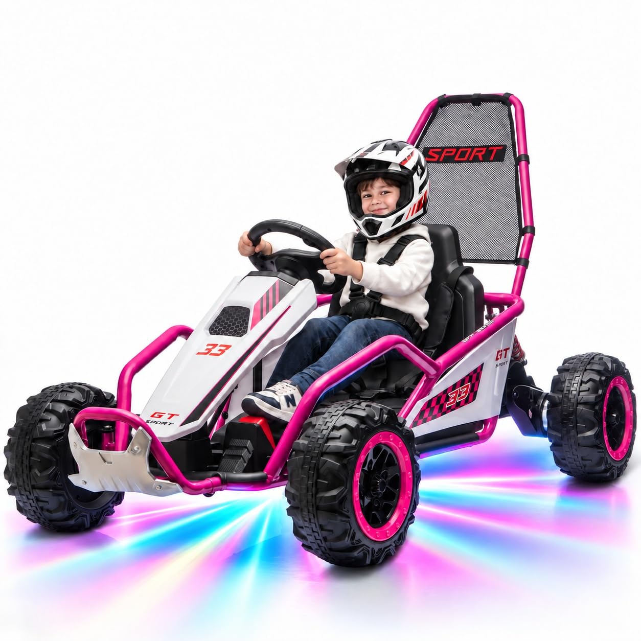 Amazon.com: MOOITZ 24V Electric Go Kart for Kids, Drift Kart Dual
