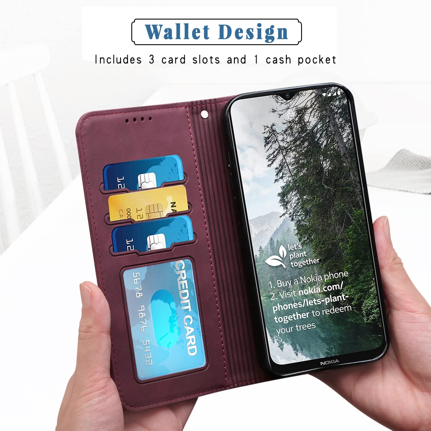 SONWO Cover per Nokia G10 / Nokia G20 / Nokia G30 Custodia, Flip Caso in PU Pelle Case Cover Premium Portafoglio Custodia per Nokia G10 / Nokia G20 / Nokia G30, Slot