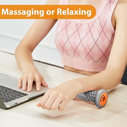 Miniatura 6 de BESKAR Rodillo masajeador de pies para alivio de la fascitis plantar, rodillo portátil para pies a tejido profundo, masaje muscular de arco de pies