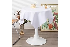 36 Inch Square White Tablecloth for Dining Table