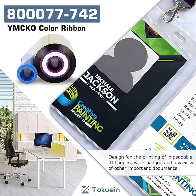 Cinta YMCKO 800077-742 para impresora zxp Serie 7 miniatura 3