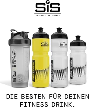 Science in Sport Pro Water Bottle w/Easy Mixing | Yellow Squeeze Water Bottle w/Running Lockable Valve - 27 Fluid Ounce