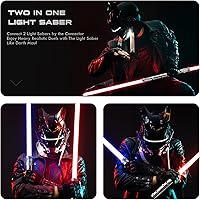 Vista 7 de DAMIENSABER Upgrade RGB3.0 Smooth Swing Light Saber Double Blades,Motion Control Dueling Light Saber 16 Sound Fonts Light Sabers with Infinite