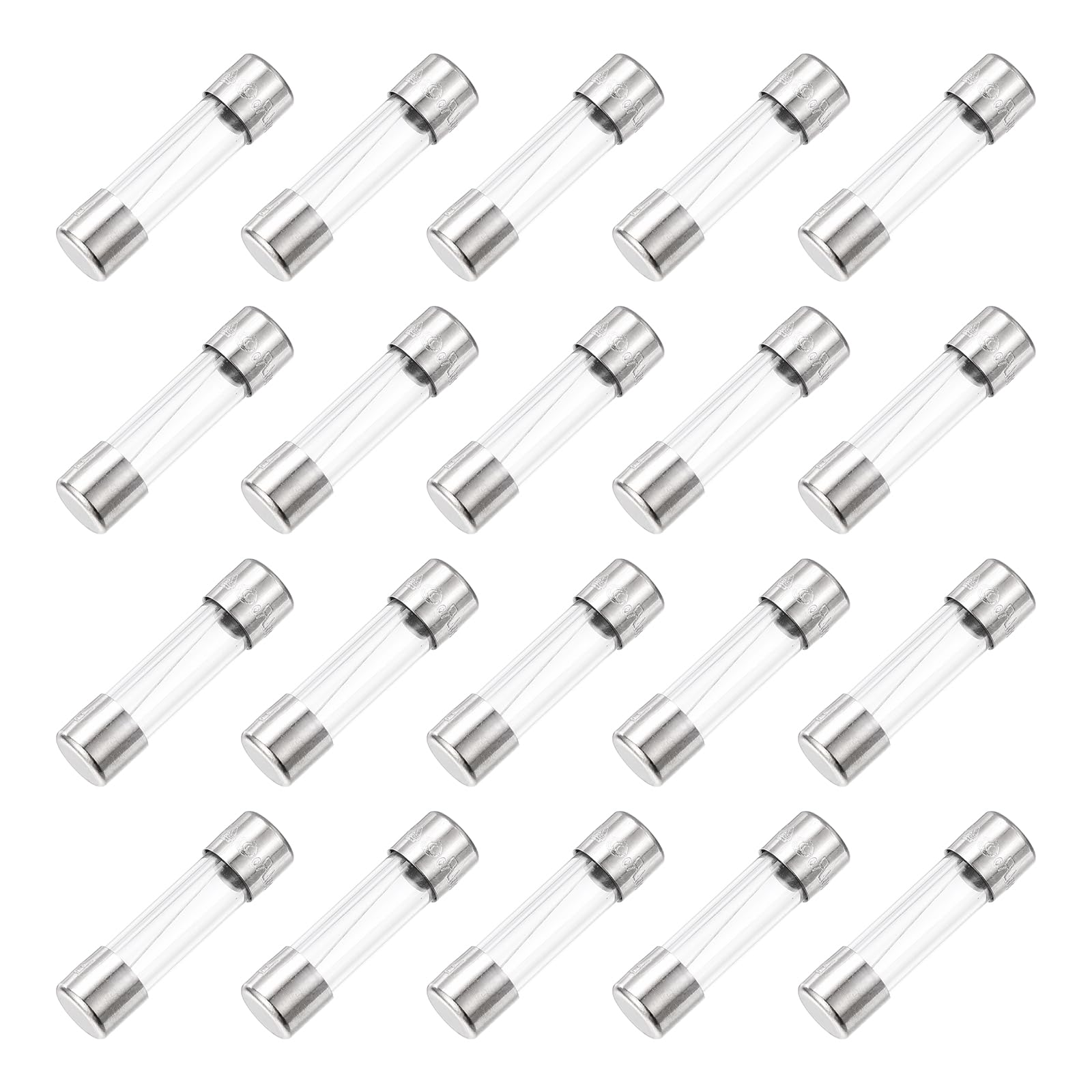 sourcing map 4A 250V Glass Fuse 0.2"x0.79" Fast Blow Fuse for Home Appliances 20 Pcs โ image 1