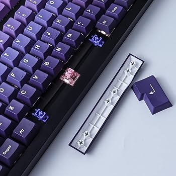 JOLINTAL 134 Keys Gradient Purple Keycaps, Side Print Shine Through PBT Keycap, OEM Profile Double Shot Dying Keycaps, Custom Cool Cherry MX Key Caps Set For ANSI/ISO Mechanical Gaming Keyboard