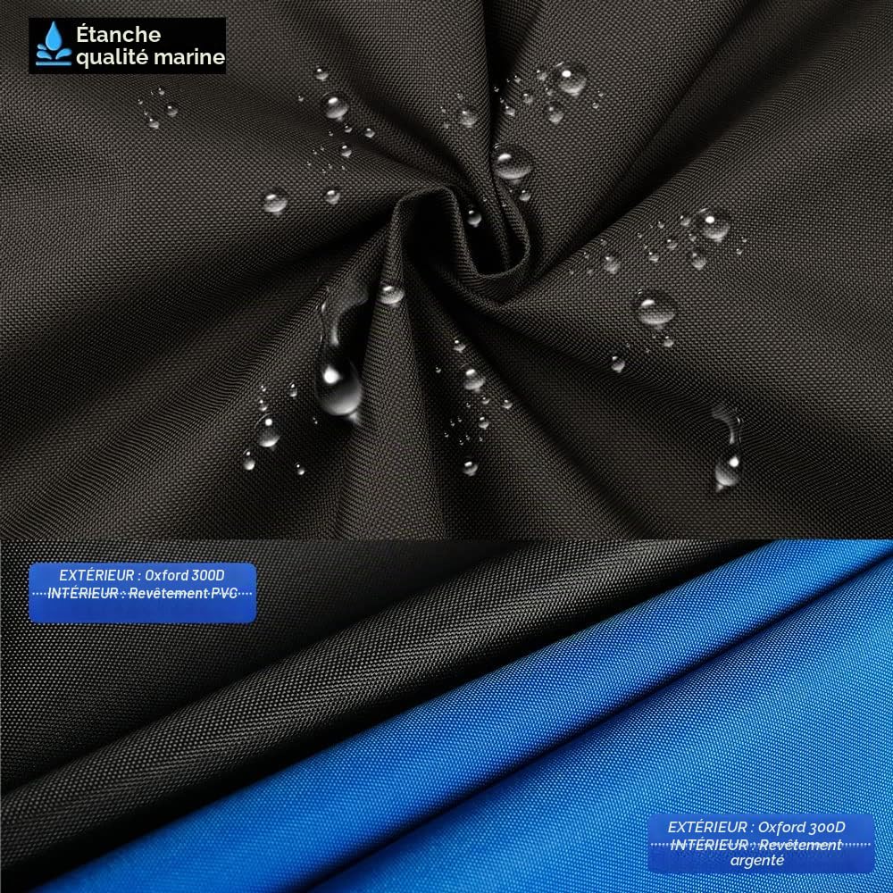 Kayme Housse Moto Impermeable Exterieur, Bâche Protection Étanche Interieur, 300D Résistant aux Poussière/Neige/Pluie/Vent/Soleil, Pour Vespa Scooter (235 x 106 x 125 cm) L
