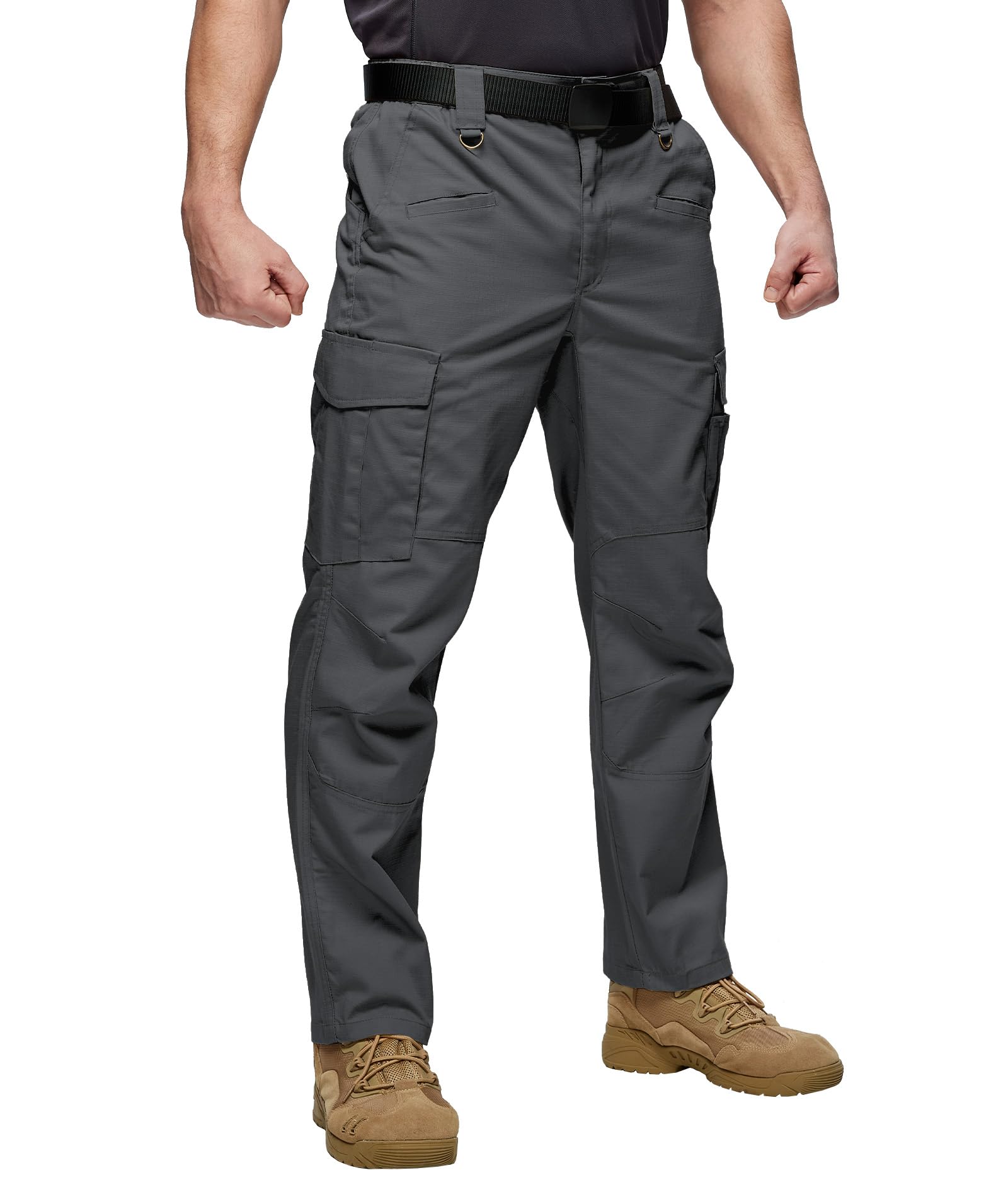 ZITY Pantalones de Trabajo para Hombre, resistentes, de combate, elásticos, tácticos, con múltiples Bolsillos, Cintura semielástica