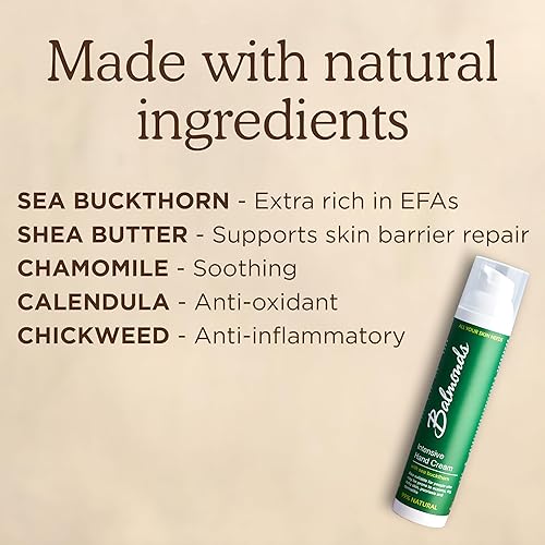 Miniatura 4 de Balmonds - Crema de manos intensiva - 1.8oz. (1.7 fl oz) - Loción de manos 100% natural para manos secas - Sin fragancia - Vegano y libre de