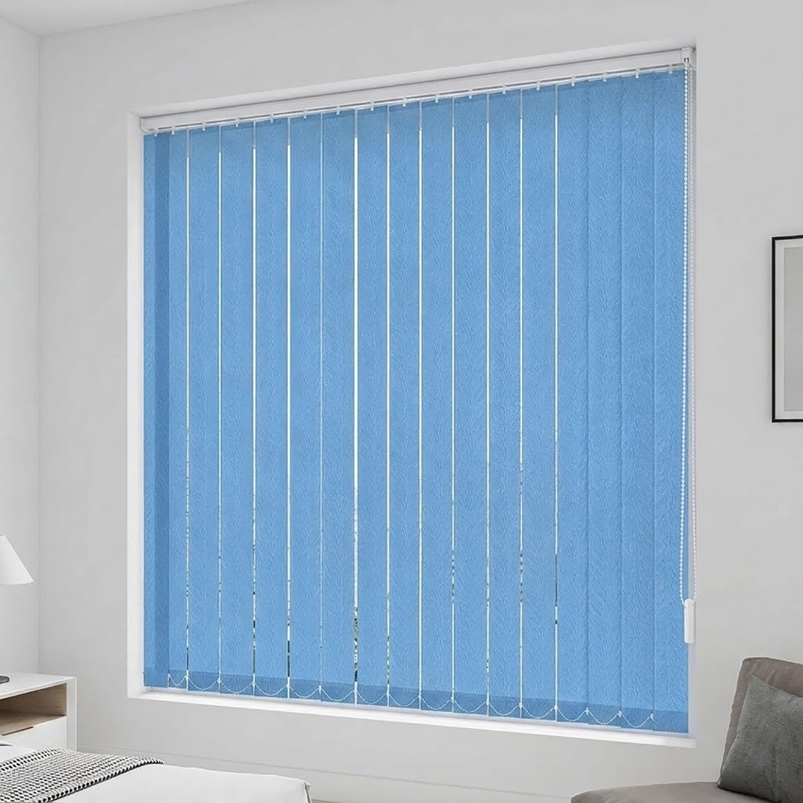 Lamellenvorhang Vertikaljalousie für Schiebetüren, Lichtdurchlässige Stoff Lamellenanlage, Blaue Vertikalanlage Schiebevorhang 100 150 170 200 260 cm viele Farben zur Auswahl(W240 x H180cm)