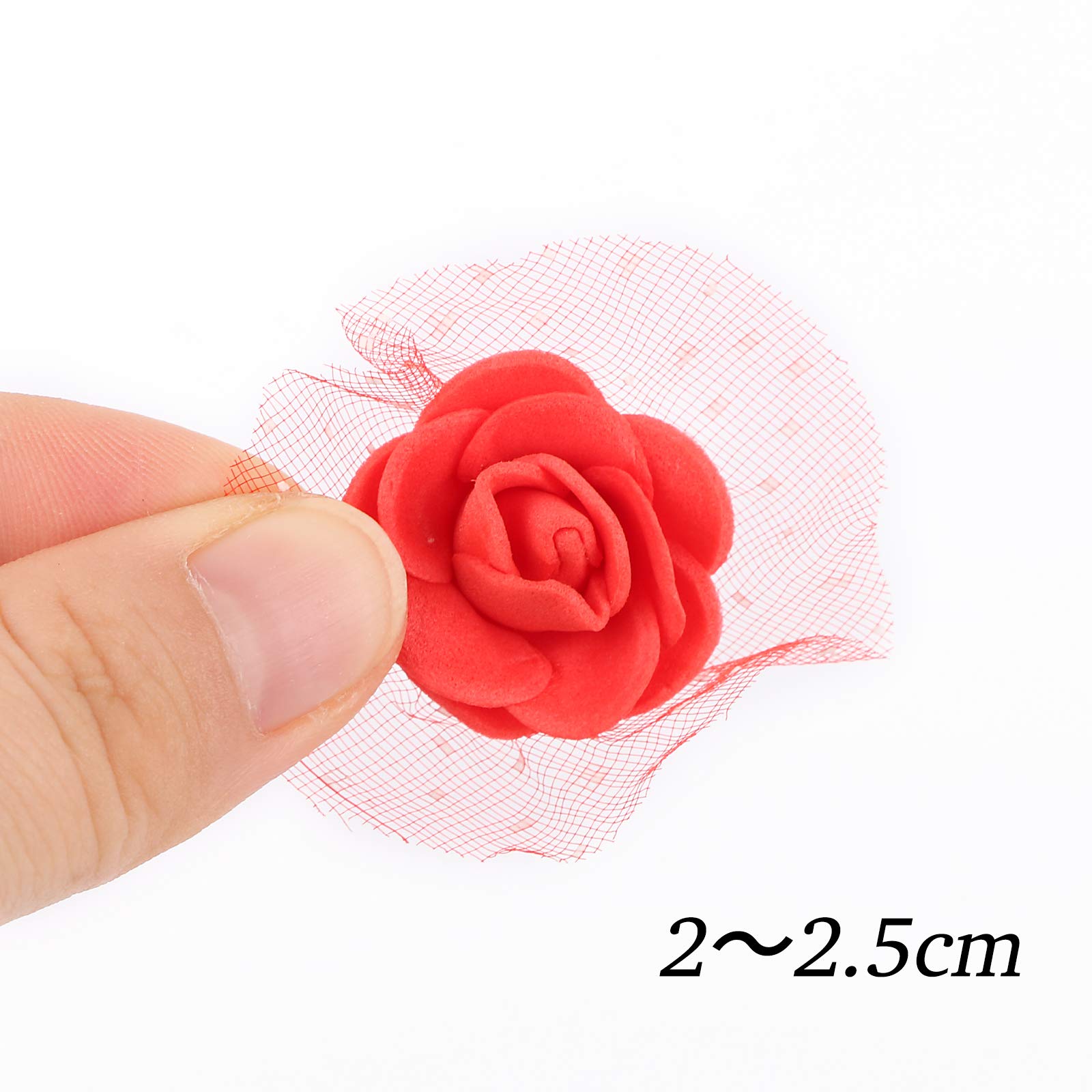 72-Pack Mini Foam Rose Heads - 2.5cm Artificial Flowers For Wedding, Party & Home Decor (Light Blue) - View #9
