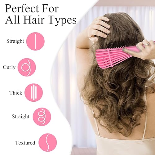 Miniatura 6 de TsMADDTs ez - Paquete de 3 cepillos desenredantes para cabello natural, cepillo desenredante para cabello texturizado de 3a a 4c, rizado, ondulado,