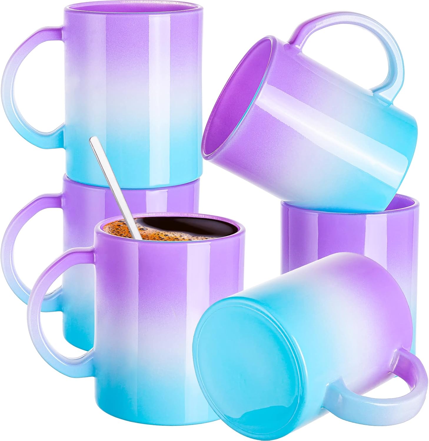 Claplante Coffee Mugs Set of 6, 17 oz Large Capacity Coffee