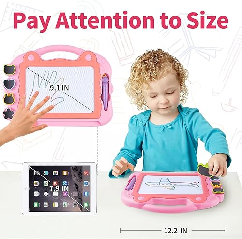 Miniatura 7 de Tablero magnético de dibujo para bebés de 3, 4, 5 años, juguetes educativos de aprendizaje para niñas de 3 a 5 años, tablero borrable para niños,